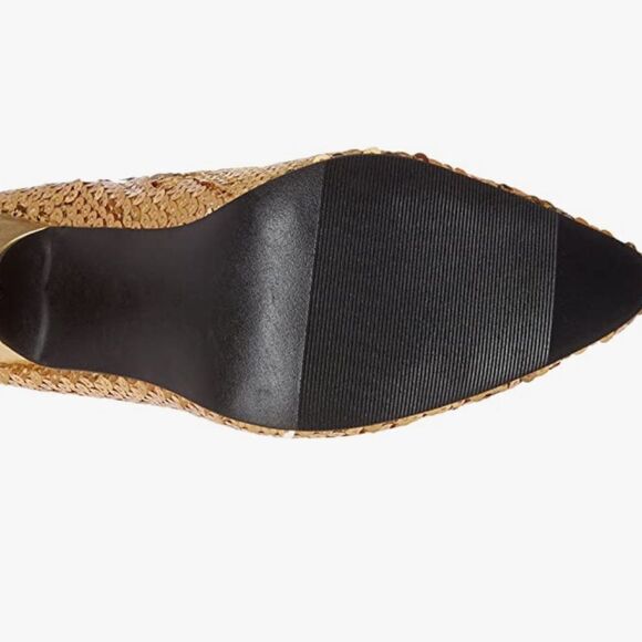 Knee
High All Over Sequin Heeled Gold Boots - Picture 6 of 7